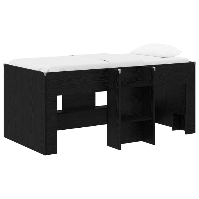 Cadru de Pat Înalț pentru Copii Stejar Negru 80 x 160 cm WALTI
