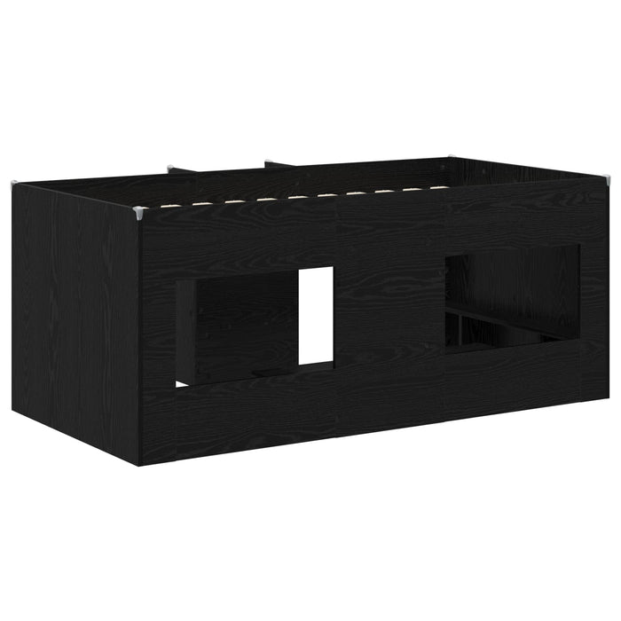 Cadru de Pat Înalț pentru Copii Stejar Negru 80 x 160 cm WALTI
