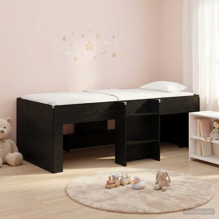 Cadru de Pat Înalț pentru Copii Stejar Negru 90 x 190 cm WALTI