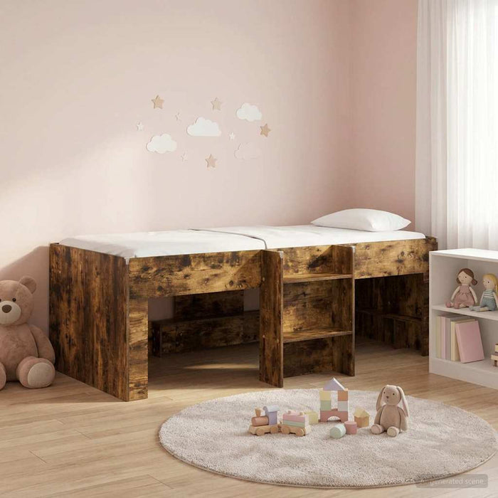Cadru de Pat Înalț pentru Copii Stejar fumuriu 90 x 190 cm WALTI