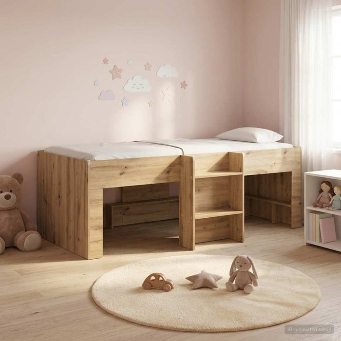 Cadru de Pat Înalț pentru Copii 2 pcs Stejar Artizanal - WALTI WALTI