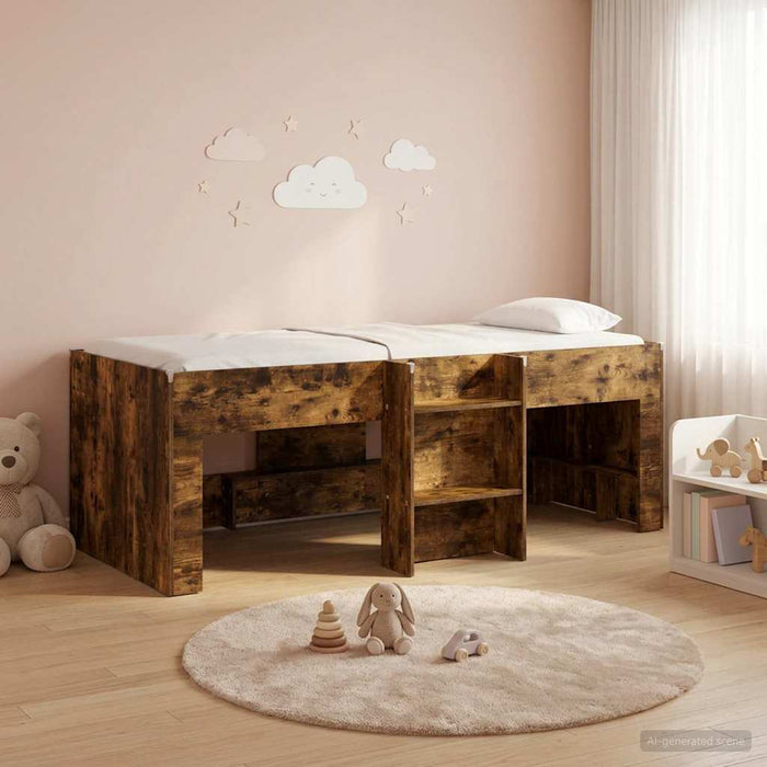 Cadru de Pat Înalț pentru Copii Stejar fumuriu 75 x 190 cm WALTI