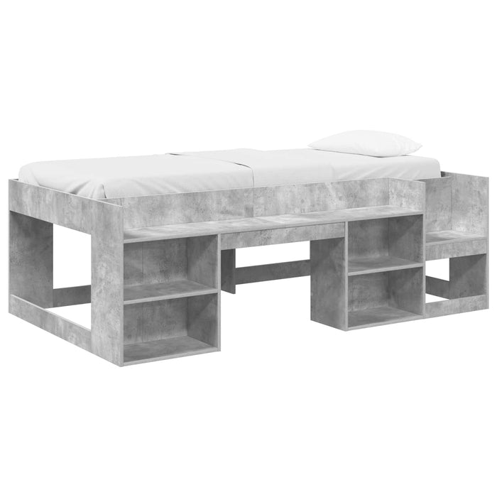 Cadru de pat pentru copii cu depozitare Gri Beton 80 x 200 cm WALTI