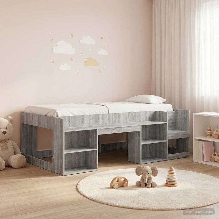 Cadru de pat pentru copii cu depozitare Sonoma gri 80 x 200 cm WALTI