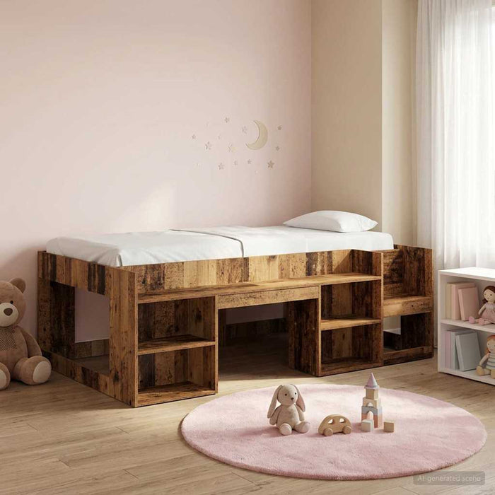 Cadru de pat pentru copii cu depozitare Lemn vechi 80 x 200 cm WALTI