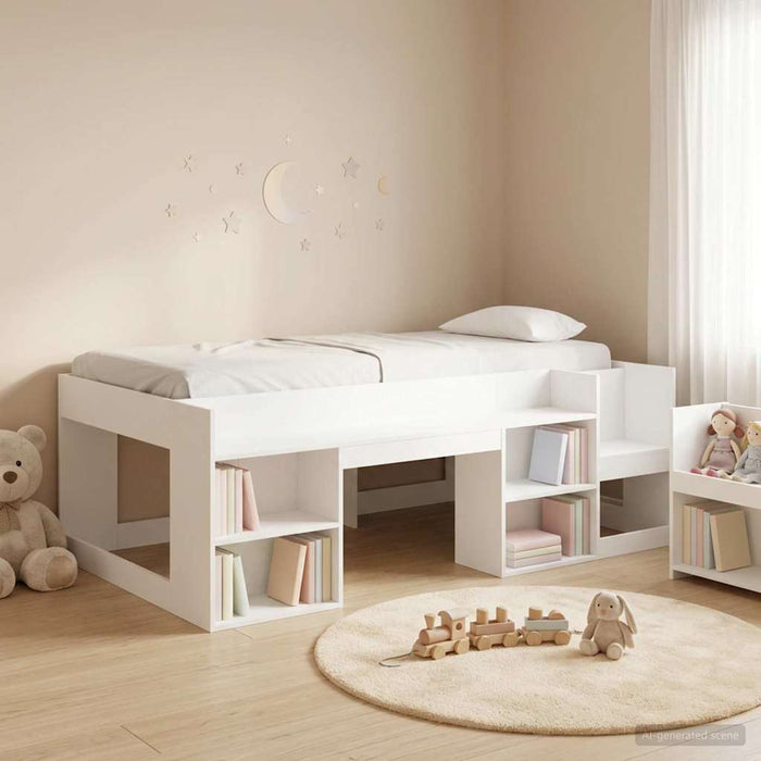 Cadru de pat pentru copii cu depozitare Alb 90 x 200 cm WALTI