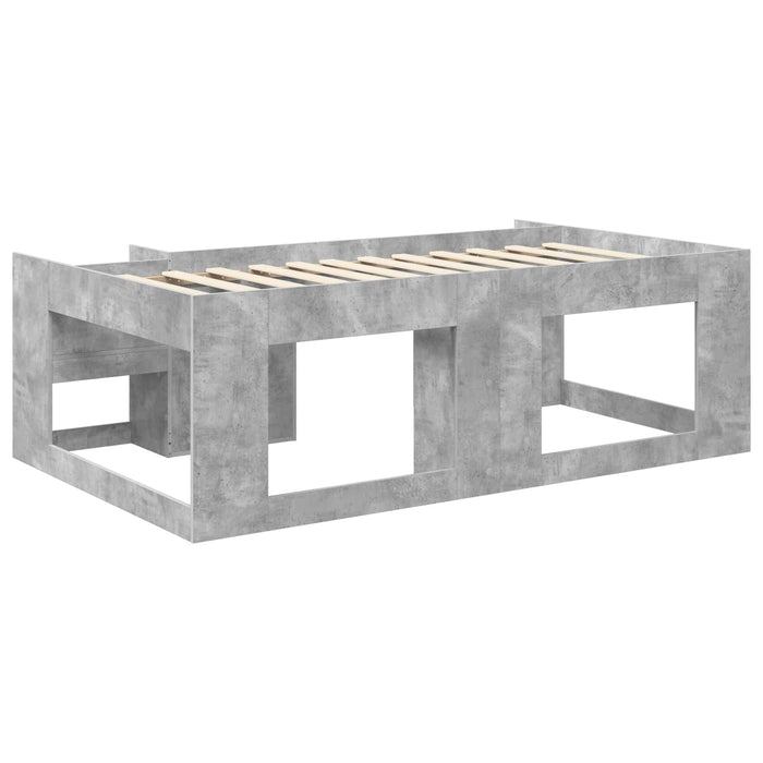 Cadru de pat pentru copii cu depozitare Gri Beton 90 x 200 cm WALTI