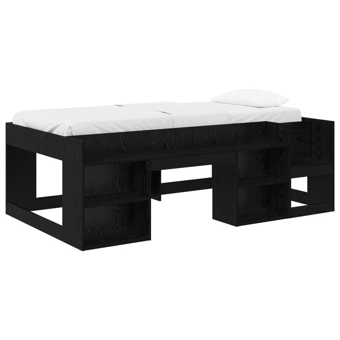 Cadru de pat pentru copii cu depozitare Stejar Negru WALTI