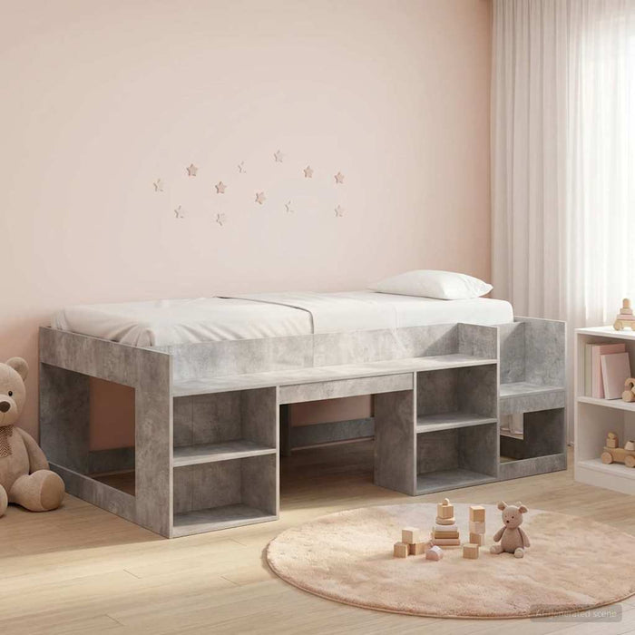 Cadru de pat pentru copii cu depozitare Gri Beton 98.5 x 200 cm WALTI