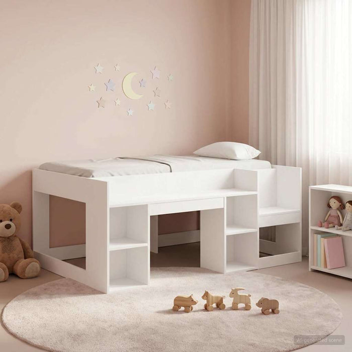 Cadru de pat pentru copii cu depozitare Alb 80 x 160 cm WALTI