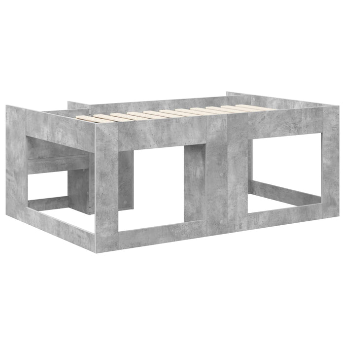 Cadru de pat pentru copii cu depozitare Gri Beton 80 x 160 cm WALTI
