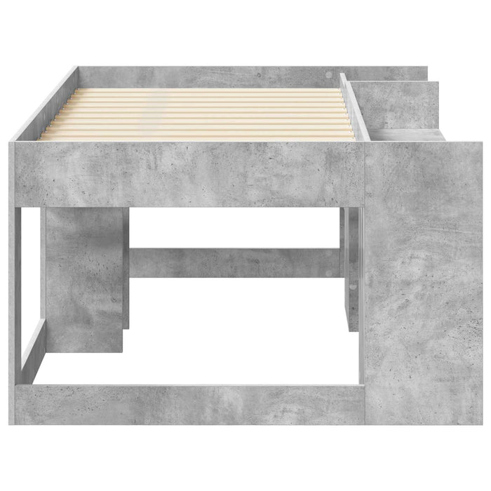 Cadru de pat pentru copii cu depozitare Gri Beton 80 x 160 cm WALTI