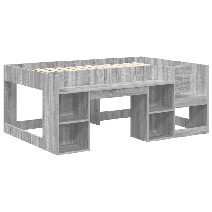 Cadru de pat pentru copii cu depozitare Sonoma gri 80 x 160 cm WALTI