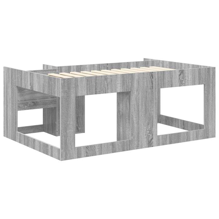 Cadru de pat pentru copii cu depozitare Sonoma gri 80 x 160 cm WALTI