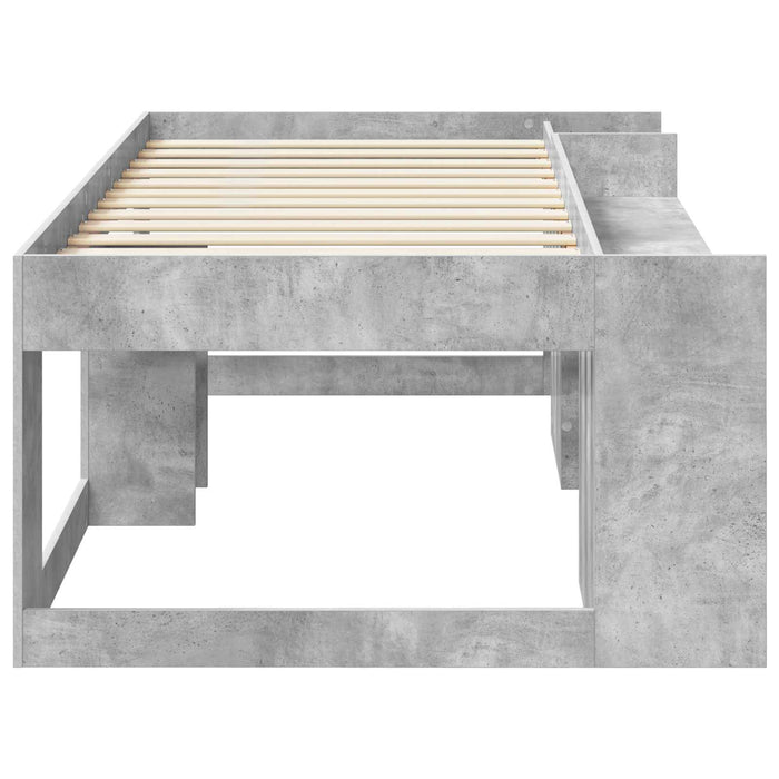 Cadru de pat pentru copii cu depozitare Gri Beton 90 x 190 cm WALTI