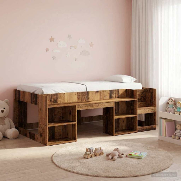 Cadru de pat pentru copii cu depozitare Lemn vechi 90 x 190 cm - WALTI WALTI