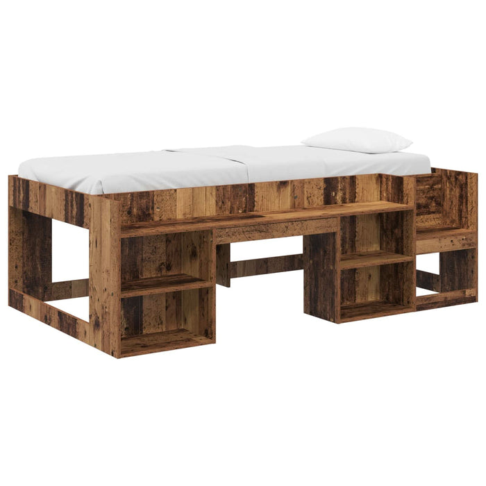 Cadru de pat pentru copii cu depozitare Lemn vechi 90 x 190 cm - WALTI WALTI