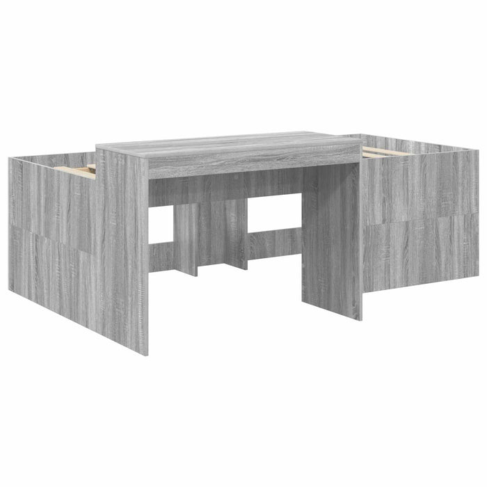 Cadru de Pat Înalț pentru Copii cu Birou Sonoma gri 90 x 200 cm WALTI