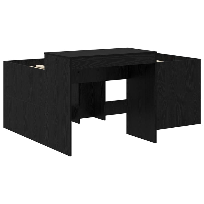 Cadru de Pat Înalț pentru Copii cu Birou Negru 80 x 160 cm WALTI