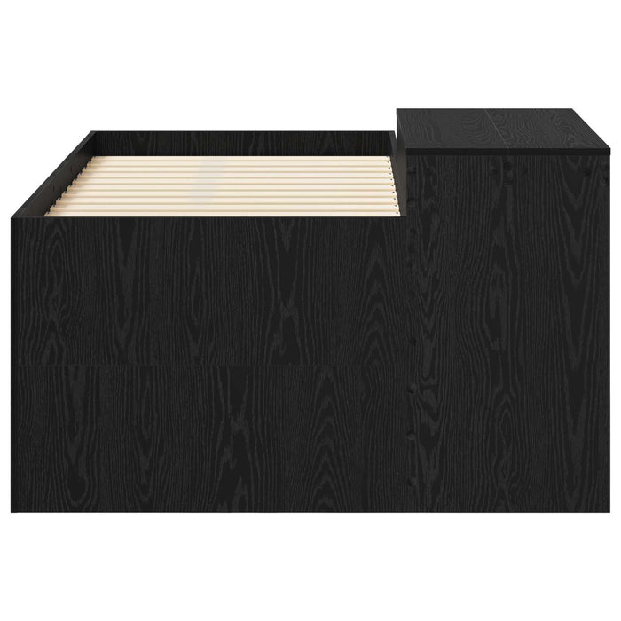 Cadru de Pat Înalț pentru Copii cu Birou Negru 80 x 160 cm WALTI