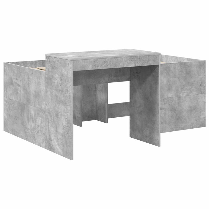 Cadru de Pat Înalț pentru Copii cu Birou Gri Beton 80 x 160 cm WALTI