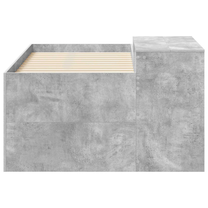 Cadru de Pat Înalț pentru Copii cu Birou Gri Beton 80 x 160 cm WALTI