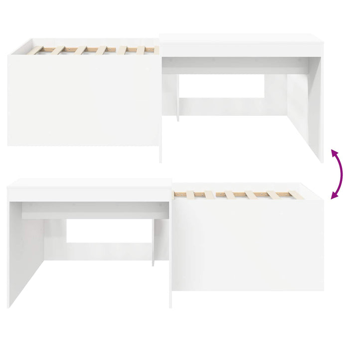 Cadru de Pat Înalț pentru Copii cu Birou Alb 75 x 190 cm WALTI