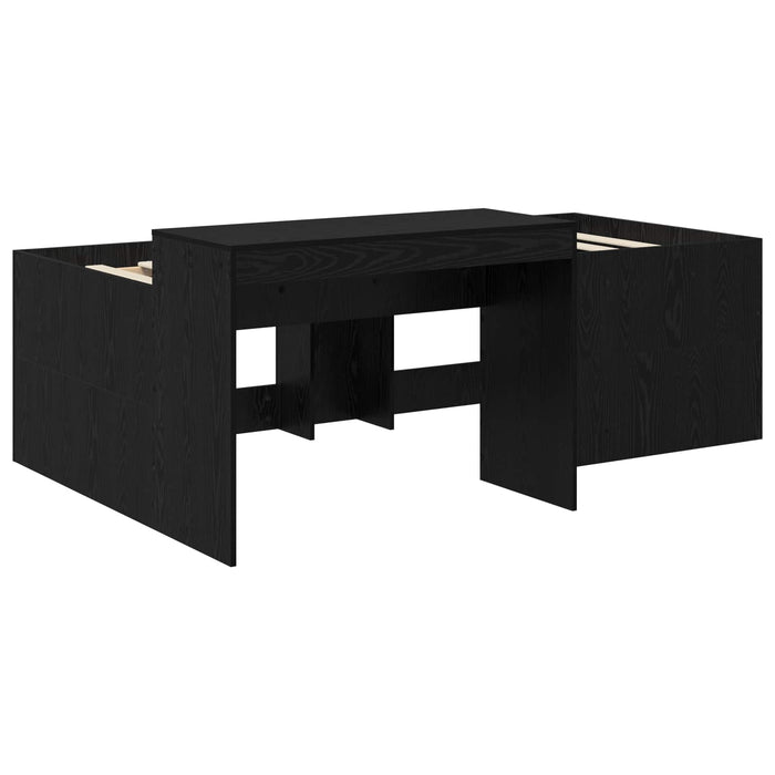 Cadru de Pat Înalț pentru Copii cu Birou Negru 75 x 190 cm WALTI