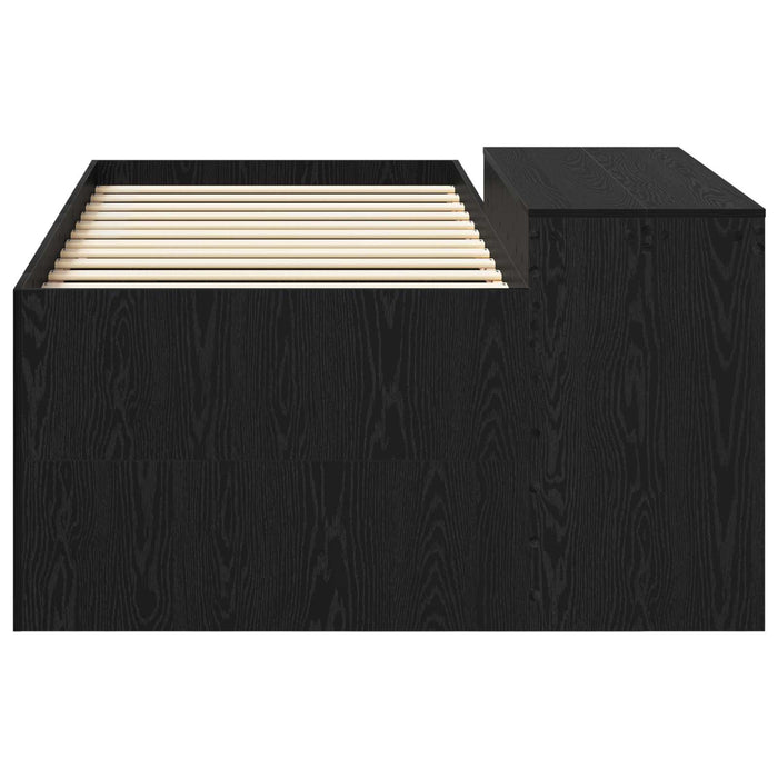 Cadru de Pat Înalț pentru Copii cu Birou Negru 75 x 190 cm WALTI