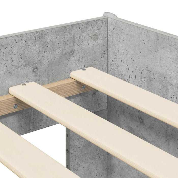 Cadru de Pat Înalț pentru Copii cu Birou Gri Beton 75 x 190 cm - WALTI WALTI
