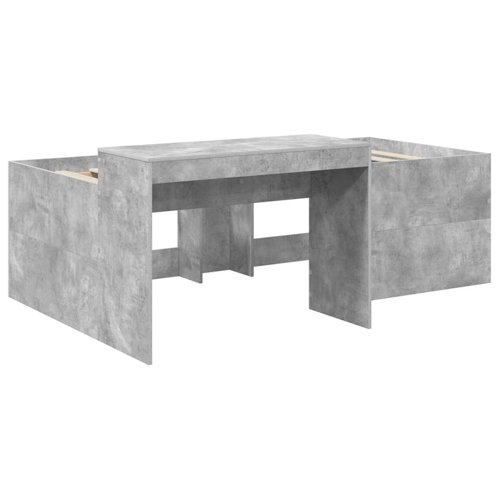Cadru de Pat Înalț pentru Copii cu Birou Gri Beton 75 x 190 cm - WALTI WALTI