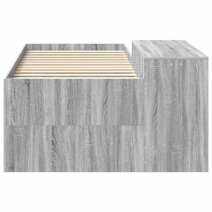 Cadru de Pat Înalț pentru Copii cu Birou Sonoma gri 75 x 190 cm WALTI
