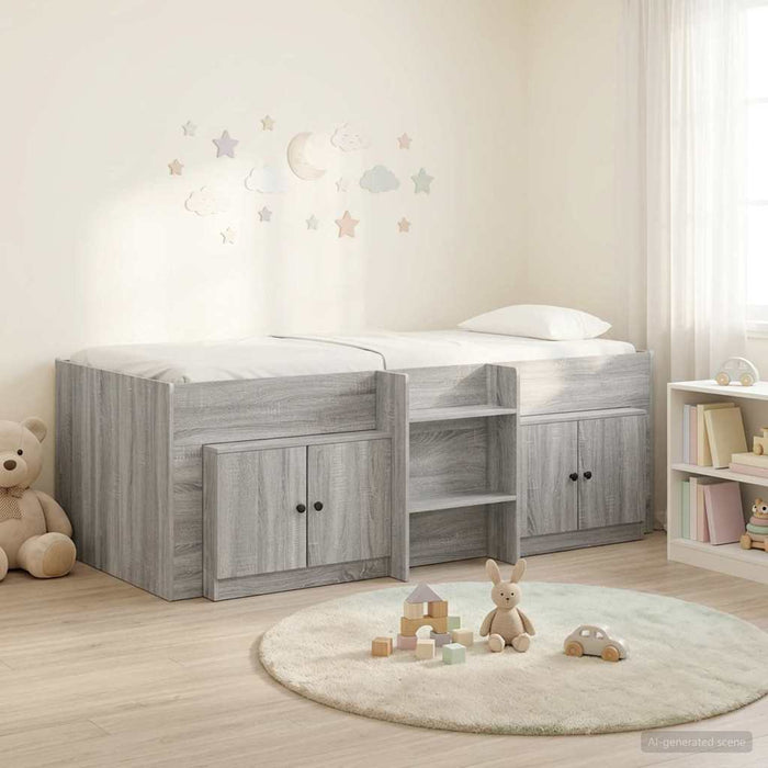 Cadru de pat loft cu sertar 3 buc. Sonoma gri Lemn compozit - WALTI WALTI