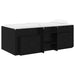 Cadru de pat loft cu sertar cu ușă 3 pcs Negru Lemn compozit - WALTI WALTI