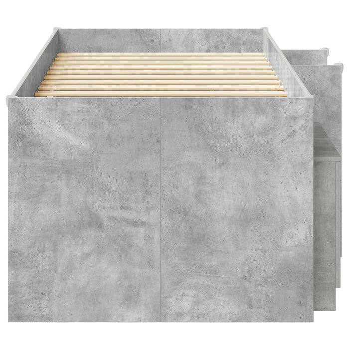 Cadru de pat loft cu sertar 3 buc. Gri Beton Lemn compozit - WALTI WALTI