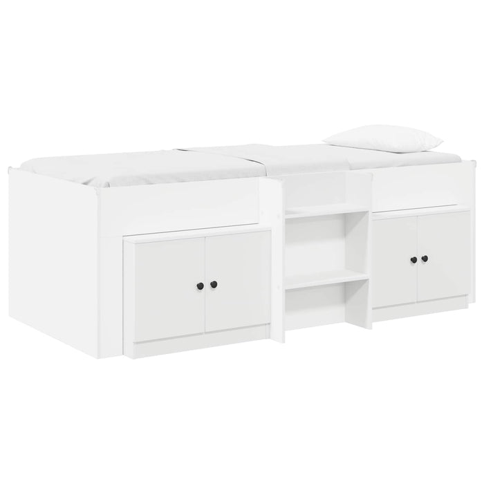 Cadru de pat loft cu sertar cu ușă 3 pcs Alb Lemn compozit - WALTI WALTI