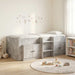 Cadru de pat loft cu sertar 3 buc. Gri Beton Lemn compozit - WALTI WALTI