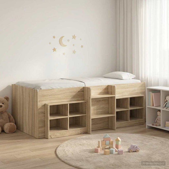 Cadru de pat loft cu sertar 3 buc. Stejar Sonoma Lemn compozit WALTI