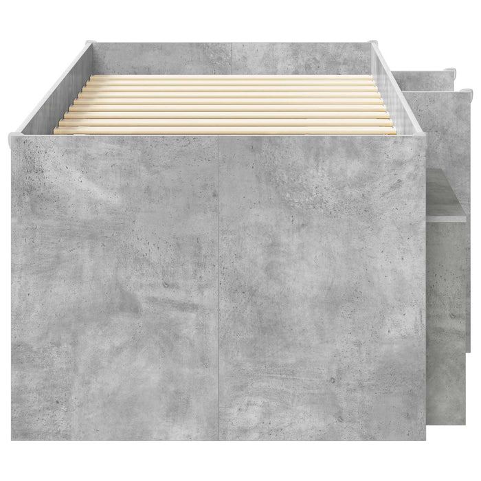Cadru de pat loft cu sertar 3 buc. Gri Beton Lemn compozit - WALTI WALTI