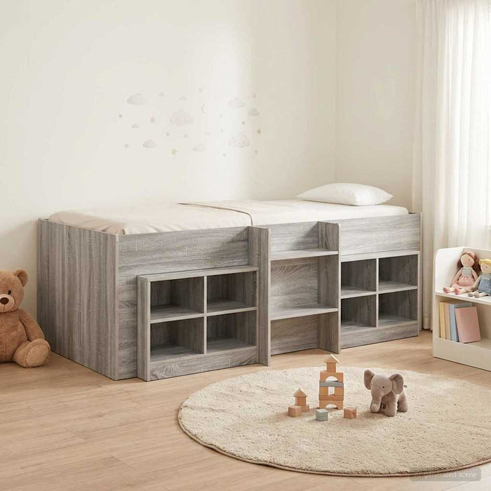 Cadru de pat loft cu sertar 3 buc. Sonoma gri Lemn compozit - WALTI WALTI
