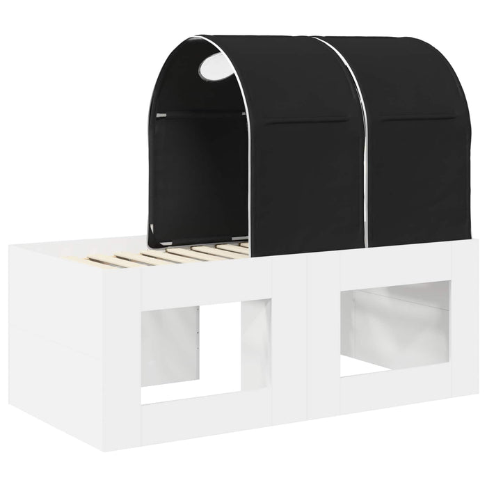 Pat cu Tunel 3 buc. Stejar artisanal și negru Lemn prelucrat WALTI