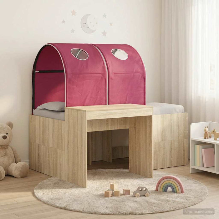 Pat cu Tunel 3 buc. Stejar artisanal și roșu Lemn prelucrat WALTI
