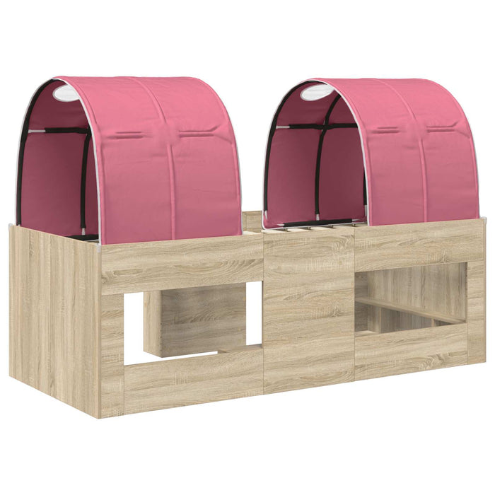 Pat cu Tunel 4 pcs Sonoma și Roz Lemn prelucrat WALTI