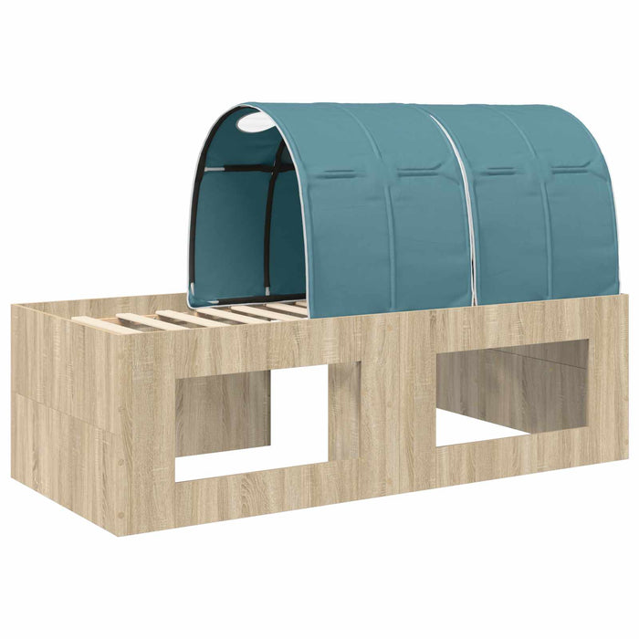 Pat cu tunel 3 buc. Stejar artisanal și albastru deschis - WALTI WALTI