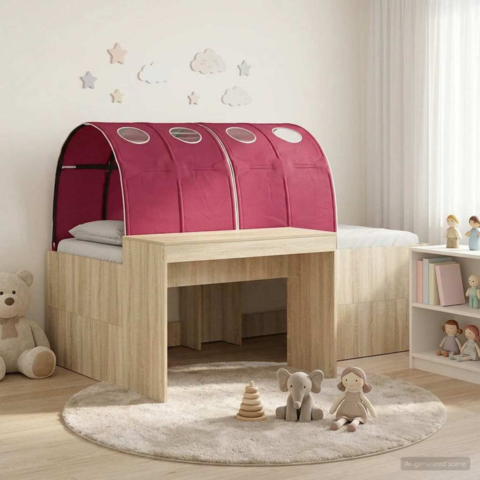 Pat cu tunel 3 buc. Stejar artisanal și roșu Lemn prelucrat WALTI