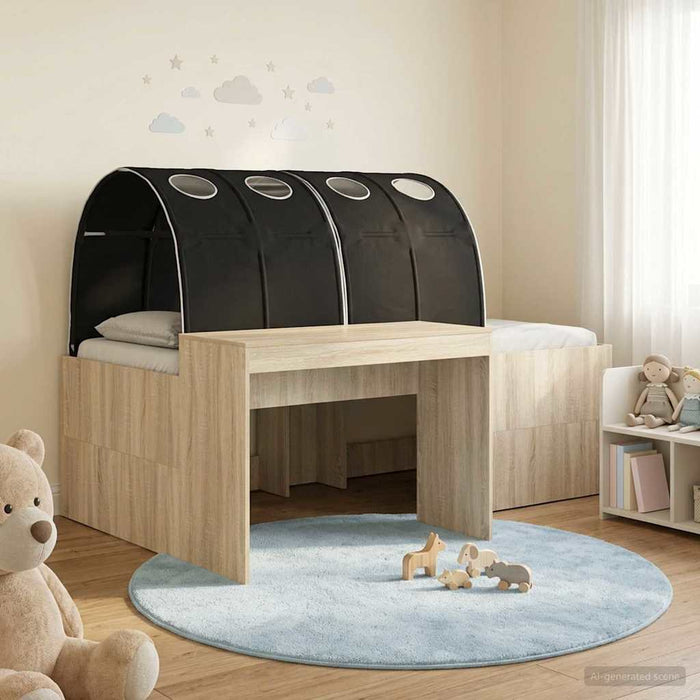 Pat cu tunel 3 buc. Stejar artisanal și negru Lemn prelucrat WALTI