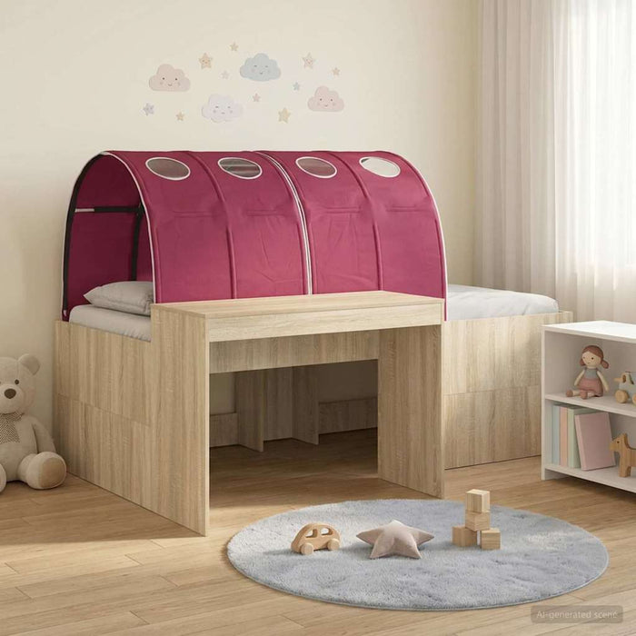 Pat cu tunel 3 buc. Stejar artisanal și roșu Lemn prelucrat WALTI