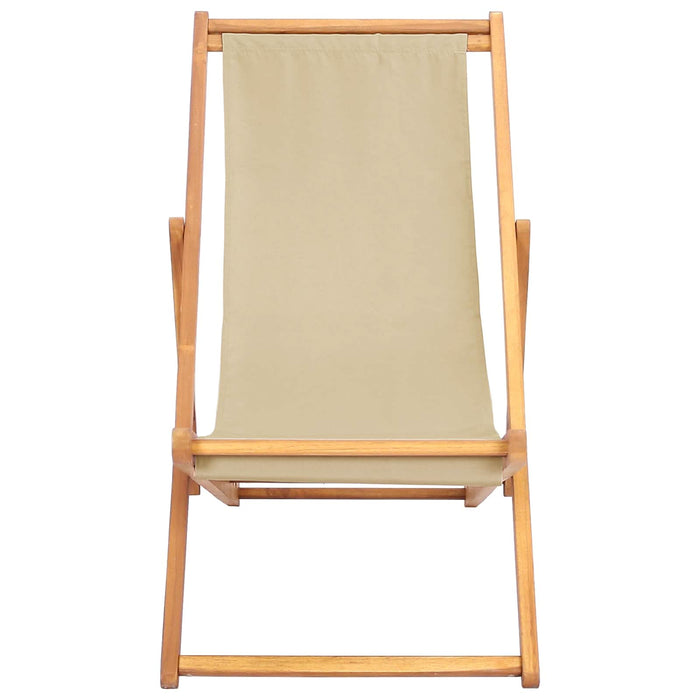 Scaun de plajă Bej Lemn solid de tec - WALTI WALTI