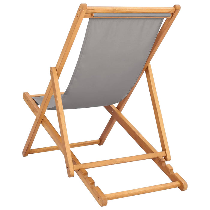 Scaun de plajă Gri deschis Lemn solid de tec - WALTI WALTI