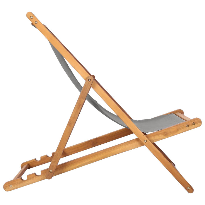 Scaun de plajă Gri deschis Lemn solid de tec - WALTI WALTI